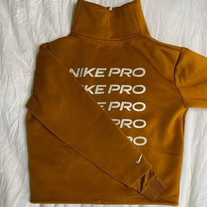 Nike Pro Cropped Orange Sweatshirt
